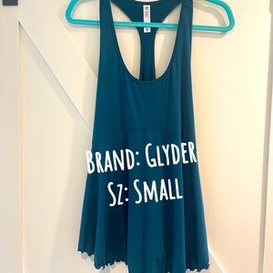 Racerback Babydoll Yoga Top, Turquoise Size Small